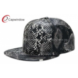 Snake Skin Leather Custom Strapback Hats With Velcro Closure