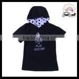 2016 Yawoo Fancy Black Short Sleeve Soccer Embroidery Patterns and Letters Latest Design Girls Top thumbnail-3