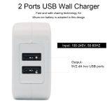 2017 NEW 5V 3.1A/3.4A Wall Type 2 Port USB Power Charger for Travel thumbnail-2