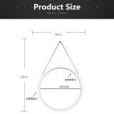 Modern Stainless Steel Frame Decorative Wall Mirror Decor Wall Round Mirror With Leather Strap thumbnail-5