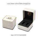 High end PU Leather Essential Oil Packaging Box 2 bottles essential oil gift box with gold Logo