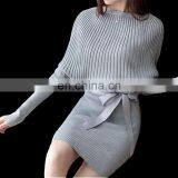 New Winter Women's Wear Slimming Mid-length Pullover Sweater Knitting A Long Sleeve Dress