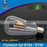 Langma 4W 6W 8W Retro Screw E27 E26 AC110V AC230V Vintage Edison Filament Light Bulb ST64 St58 Led CE/Rohs/UL Certified