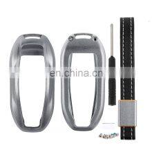 7 Colors Premium Aluminum Metal Car Remote Key Case Shell Cover Cover Fob With Key Chain for Tesla Model S thumbnail-5