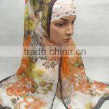 S497 NEW Rumpled 40% Silk and 60% LONG Polyester MUSLIM SCARF thumbnail-1