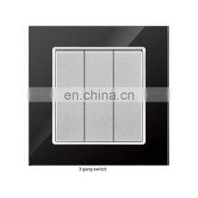 European Standard British Standard Electrical Wall Socket Panel 3 Switch Gold Red Black Flame Retardant PC Panel 10A/16A