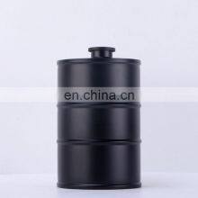 Creative Gift Box Engraved Round Variety Shots Oil Drum Liquor Men Black Stainless Steel Hip Flasks thumbnail-2