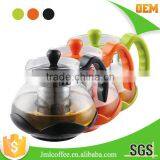 Glass Tea Pot With Various Color to Choose , Anti-slip Design ,SS 304# Tea Filter thumbnail-4