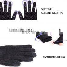 Windproof Warm Knit Anti Slip Sports Touchscreen Texting Driving Cycling Touch Screen Winter Gloves thumbnail-3