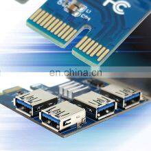 High Speed Pcie Riser Card Riser Board Riser 1 To 4 Usb3.0 Converter Multiplier Expansion Card Adapter thumbnail-2