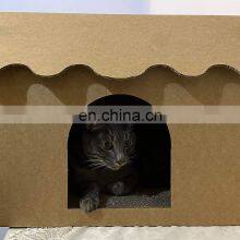 Custom Cat Furniture Cave Condo Cat Bed Scratching Board With Catnip Cat Corrugated Cardboard Scratcher House thumbnail-2