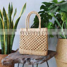 Water Hyacinth Handbag New Arrival Beach Bag Bride Straw Bag, Eco Basket Wholesale thumbnail-5