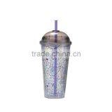 Double Wall Plastic Straw Mug With Paper Instert thumbnail-4