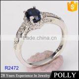 Fashion Women's Engagement Ring 18k White Gold Jewelry Diamond Wedding Ring thumbnail-2