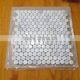 Polished Round Shape Pure White Marble Mosaic