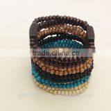 New Designer Bohemia Wood Boho Beads Bracelet Beaded Multilayer Stretch Bangles thumbnail-3