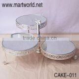 3 Tires Wedding Silver Round Cake Stand Wedding Decoration for Cake Decoration, Party ,events .wedding Decoration(CAKE-011)