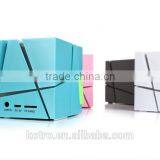 Unique Promotional Gift Qnoe AUX 2 Bass Speaker TF Card FM Radio MIC Handsfree LED Speaker 3W LED Bluetooth Speaker