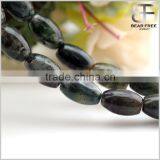 Natural Moss Agate Barrel Drum Rice 8*12mm Semi-Precious Gemstone Jewelry Making Loose Beads thumbnail-3