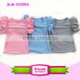 Bulk Wholesale Kids Cotton Flutter Tees Shirt Boutique Solid Color Baby Girls Sleeveless Tank Tops for Summer