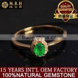 Factory wholesale Jewelry color treasure 18 carat gold inlaid natural emerald Ring fashion gemstone Ring Jewelry