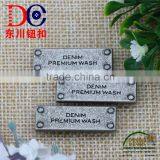 High Quality 2 Holes Engraved Brand Logo Metal Label Metal Plate for Clothing