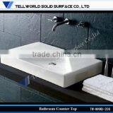 2016 Hot Sale Acrylic Solid Surface White Bathroom Wash Basin Design