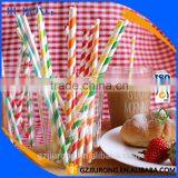 Waterproof Promotioanl Customized Tripe Paper Staws for Drinking