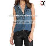 New Designer Sleeveless Denim Women Vest JXF032 thumbnail-1