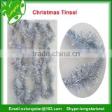 Metallized Silver Tinsel For a Christmas Display