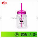 25 oz Single Wall Plastic Acrylic Jars With Straw and Lid thumbnail-3