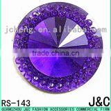 purple color point face round resin stone