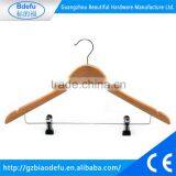 High Quality Wooden Hanger With Notches With Metal Chrome Plate Clip thumbnail-1