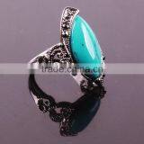Hot Sale Natural Turquoise Tibetan Silver Ring thumbnail-2