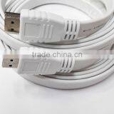 White Flat HDMI Cable With Nickel Plated 1M thumbnail-4