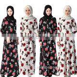 Modern Floral Muslim Abaya Dubai Islamic Abaya Dress
