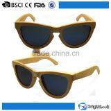 2016 Fashionable 100% Handmade Yellow Frame Oem Cat Eye Wooden Male Sunglasses Dropshipping for Ladies