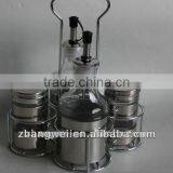 4pcs Glass Jar Set With Metal Rack