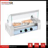 Commercial Hot Dog Roller and Bun Warmer Machine With Glass 5 Rolloers thumbnail-1