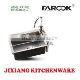 65x43cm SUS304 Sigle Bowl Stainless Steel Kitchen Sink thumbnail-1