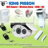 King pigeon Wireless Outdoor WiFi Camera Alarm +GSM/3G home alarm system