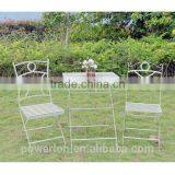 Wrought Iron Stylish Light Green Square Coffe Table Patio Set thumbnail-1