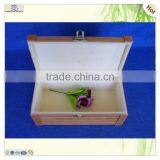 Single Space Rectangle Lock Hinged Bamboo Wooden Box thumbnail-2