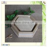 Individual Hexagon Wood Storage Picnic Tray Hamper thumbnail-4