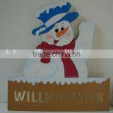 Large Indoor Modern Antique Wooden Snowman Decoration for Sale thumbnail-1