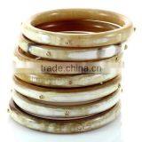 High Quality Best Selling Buffalo Horn Yellow Black Modern Bracelet From Vietnam thumbnail-1