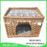 High Quality Wicker Pet Bed Decorative Rattan Pet House thumbnail-2