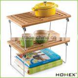 Eco-friendly Bamboo Stacking Shelf / Stacking Rack Homex-BSCI thumbnail-2