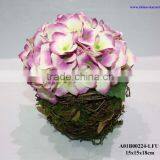 Artificial Hydrangea Flower With Rattan Pot thumbnail-1