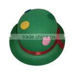 2017 New Fashion Products Wool Felt Bowler Top Cap Clown Hat Wholesale With Red Ribbon for Show Party Supplies Made in China thumbnail-3